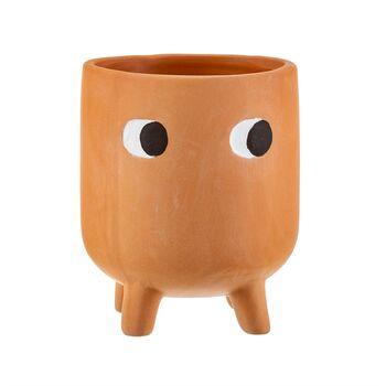 Mini Leggy Terracotta Planter With A Plant, 2 of 3