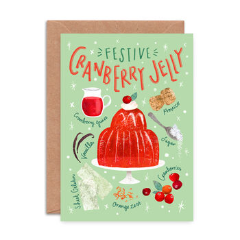 Festive Cranberry Jelly Recipe Christmas Card, 2 of 3