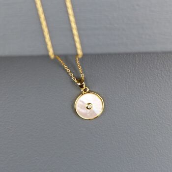 Mother Of Pearl Disc Necklace, 6 of 6