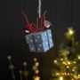 Robins Tying A Parcel Hanging Decoration, thumbnail 2 of 3