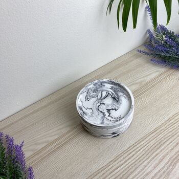 Grey Marbled Drinks Coaster With Lip, 3 of 7