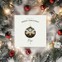 Black And Gold Bauble Christmas Card. Personalised, thumbnail 3 of 4