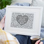 Personalised Love Heart Papercut Or Print, thumbnail 6 of 6