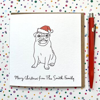 Personalised Pug Christmas Card, 2 of 2