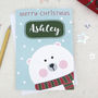 Cute Xmas Polar Bear Personalised Christmas Card, thumbnail 2 of 4