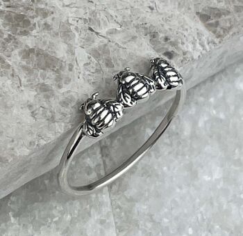 Sterling Silver Bees Ring, 3 of 9
