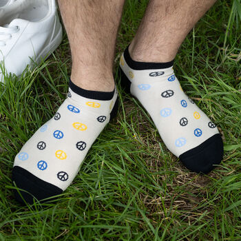 Peace Beige And Retro Brown Men's Trainer Socks Bundle, 5 of 8