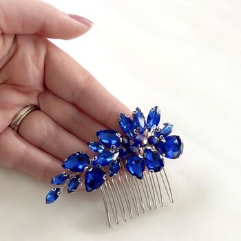 Delicate Blue Crystal Hair Comb, 4 of 5