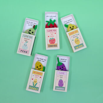 Wool Felt Tomato With Love Message In A Matchbox, 4 of 4