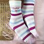 Pink Personalised Name Bamboo Socks Gift For Her, thumbnail 3 of 4
