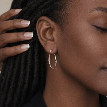 Sterling Silver Teardrop Hoop Earrings – 15mm, 3 of 6