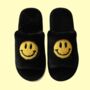 Happy Face Slippers Black, thumbnail 1 of 8