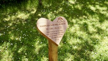Engraved Oak Heart Shaped Memorial Plaque, 4 of 4