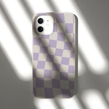 Purple Check Eco Friendly, Biodegradable Phone Case, 5 of 7