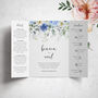 Custom Blue Floral Gatefold Wedding Invitations, thumbnail 1 of 5