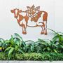 Cow Metal Garden Art, Decorative Outdoor Wall Decor For Garden Or Patio, thumbnail 10 of 12