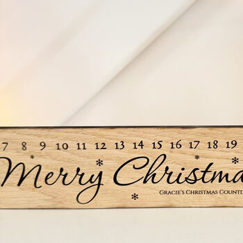 Personalised Wooden Christmas Advent Countdown Slider Keepsake, 3 of 8