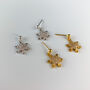 Sterling Silver Crystal Snowflake Dangle Stud Earrings, thumbnail 5 of 5