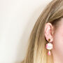 Pink And Gold Foil Speckled Drop Statement Earrings, thumbnail 5 of 8