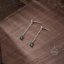 Emerald Green Droplet Dangle Stud Earrings, thumbnail 3 of 12