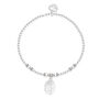 February Birth Flower Silver Plated Beaded Charm Bracelet, thumbnail 2 of 3