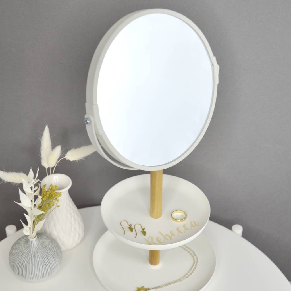 Personalised Make Up Mirror And Accessory Tray By Not a Jewellery Box