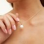 Baroque Flat Pearl Pendant Sterling Silver Necklace Set, thumbnail 4 of 12