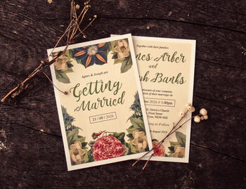 Personalised Botanical Floral Theme Wedding Invitations, 3 of 6