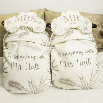 Personalised Couples Eye Mask Mr And Mrs Gift Set, 4 of 4