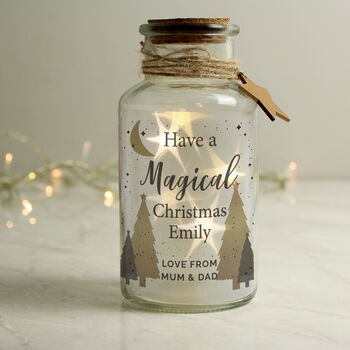 Personalised Christmas Tree LED Glass Jar Light, 3 of 6