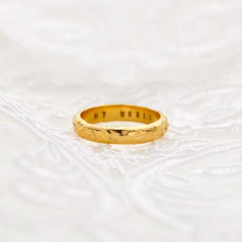 Personalised 9ct Gold Textured Wedding Band, 3 of 9