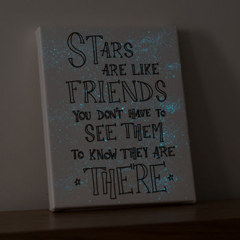 'Stars Are Like Friends' Glow In The Dark Star Canvas, 2 of 6