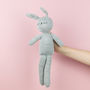 Lenny The Hand Knitted Grey Bunny, thumbnail 6 of 8