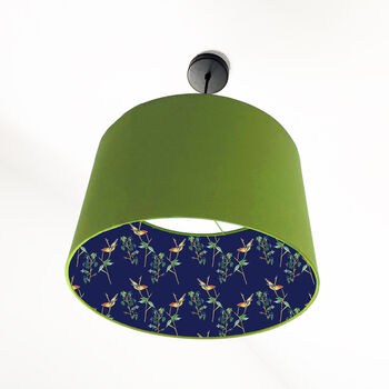 Lampshade With Midnight Botanical Lining, 5 of 7