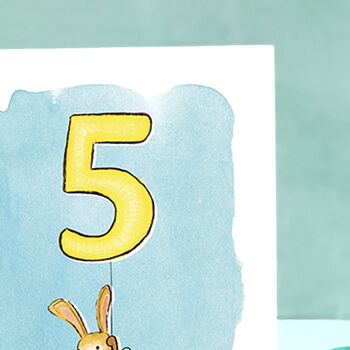 Rabbit Fifth Birthday Card, 6 of 7
