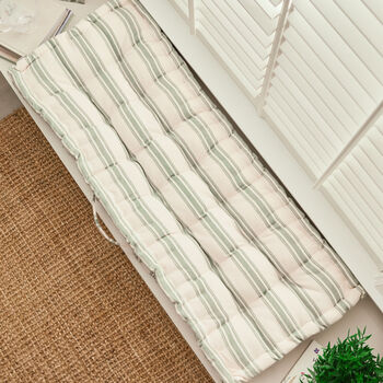 Greenfield Striped Cotton Bench Cushion, 4 of 6