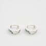 Forget Me Not Mini Hoop Earrings Silver, thumbnail 4 of 8