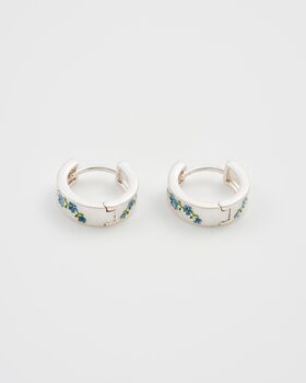 Forget Me Not Mini Hoop Earrings Silver, 4 of 8