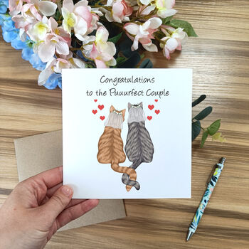 Personalised Cat Wedding Card, 7 of 7