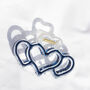 Heart Trio Claw Hair Clip In Navy, thumbnail 2 of 2