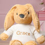 Personalised Max And Boo Large Bunny Soft Toy In Pink, Lavender And Amber, thumbnail 7 of 11