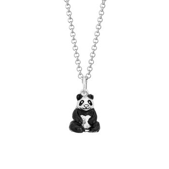 Sterling Silver Panda Bear Charm Necklace, 9 of 9