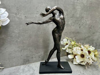 Black Sculpted Dancer Figurine – 29cm Dancing Ornament, 6 of 12