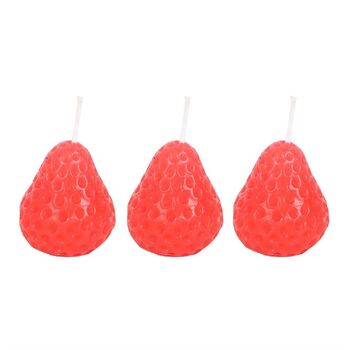 Strawberry Shaped Candle Set Of Three For Her, 2 of 2