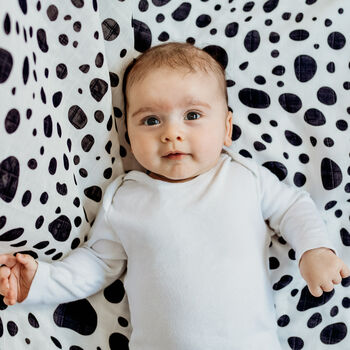Personalised Xl Dalmatian Print Baby Gift Muslin, 2 of 9