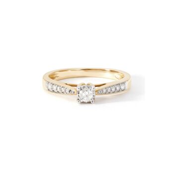 Yellow Gold Natural Diamond Engagement Ring, 3 of 5