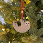 Sloth Christmas Tree Decoration, thumbnail 2 of 2