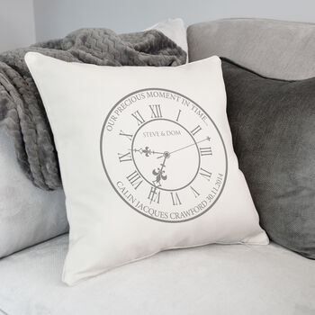 Personalised 'Our Precious Moment In Time' Cushion, 3 of 4