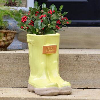 Personalised Welly Boots Garden Planters, 3 of 8