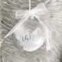 Personalised Luxury White Feather Filled Glass Memorial Bauble, thumbnail 3 of 4